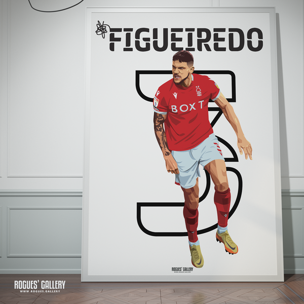Tobias Figueiredo rare poster Nottingham Forest signed memorabilia  defender design