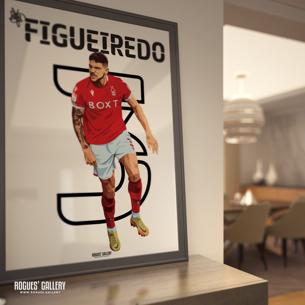 Tobias Figueiredo poster Nottingham Forest signed memorabilia  defender name and number 3 