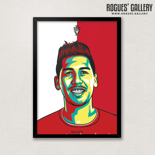 Roberto Firminho Liverpool FC Anfield Art print A3 Champions Limited Edition Brazilian forward skills
