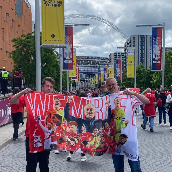 Rogues' Gallery Flag on Wembley Nottingham Forest promotion 6x3