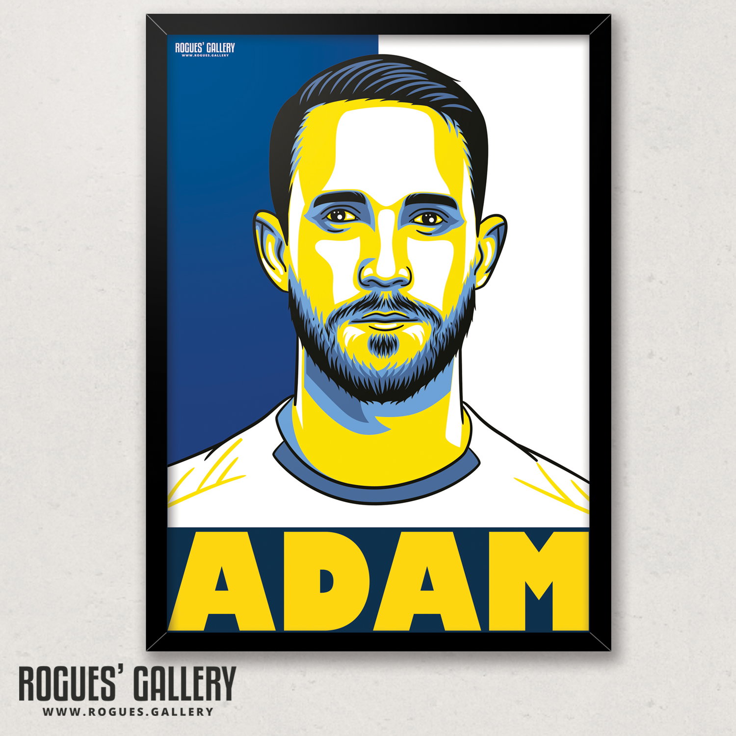 Adam Forshaw Leeds United FC midfielder A3 art print design