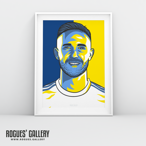 Adam Forshaw Leeds United LUFC A3 art print Edits Elland Road midfielder