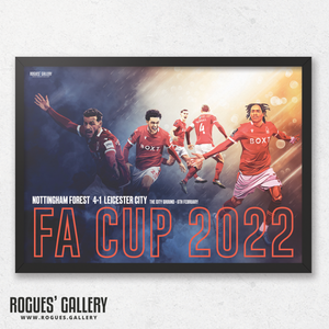 Nottingham Forest Leicester City FA Cup 2022 Victory A3 print