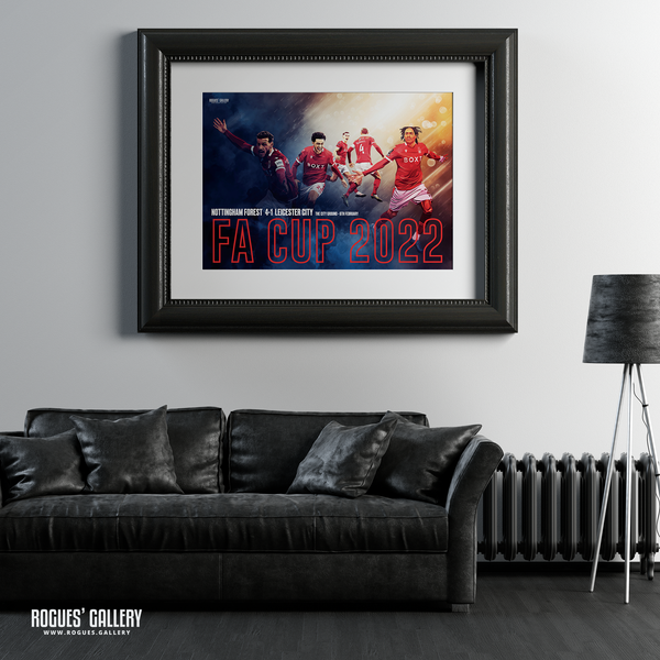 Nottingham Forest Leicester City FA Cup 2022 Victory A2 print