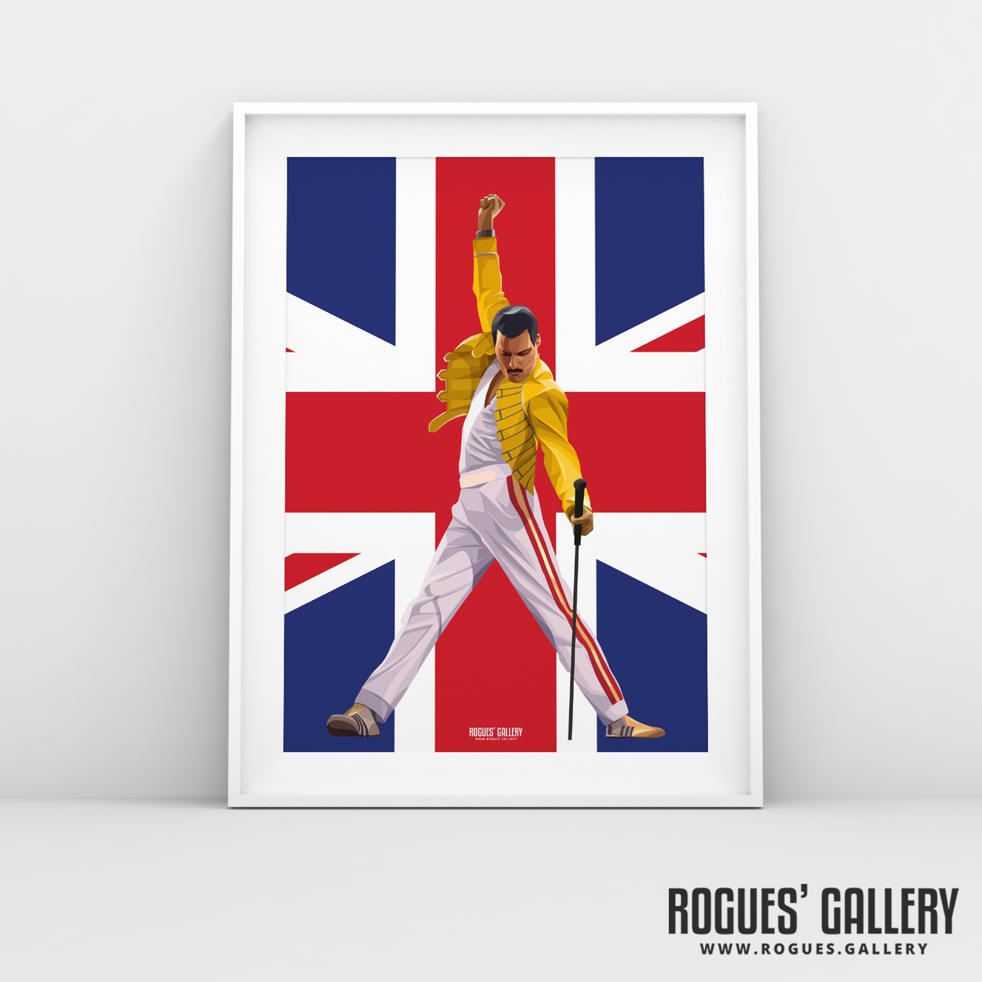 Freddie Mercury Queen vocals Wembley gay death rock music legend A3 print