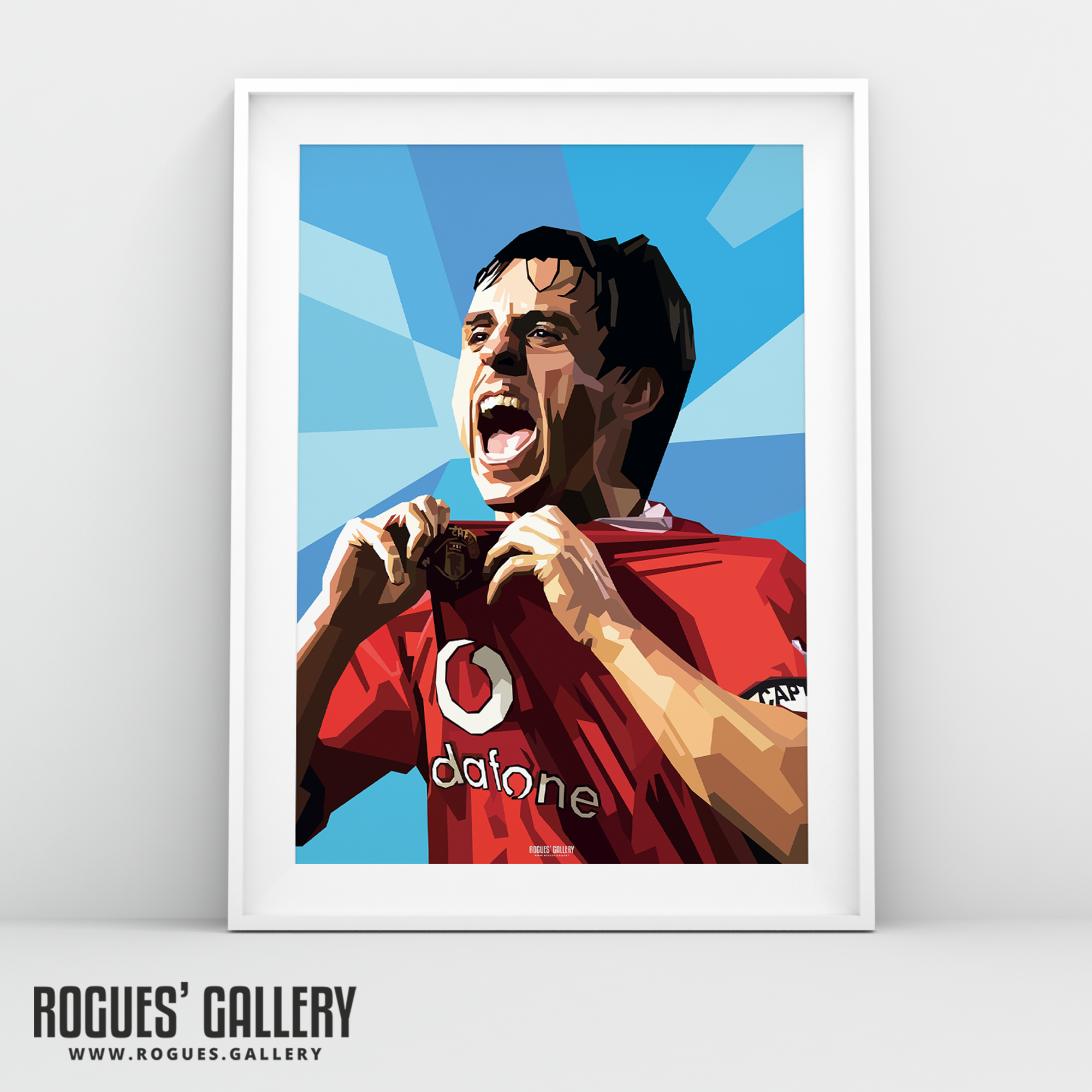 Gary Neville Manchester United pop art print A3 Old Trafford MUFC