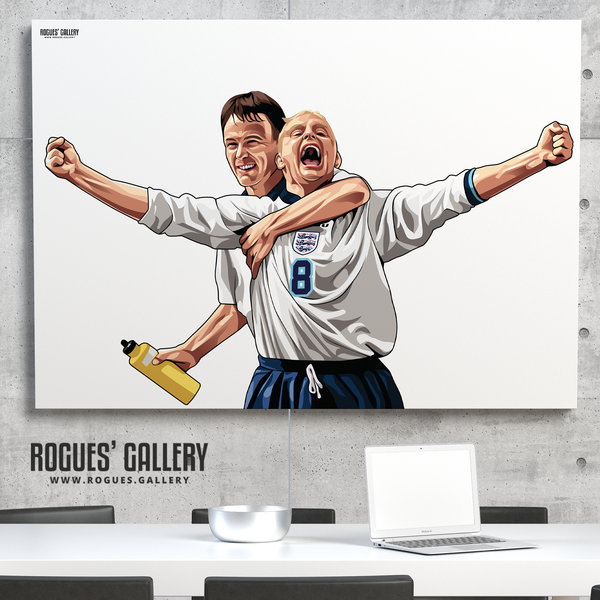 Paul Gascoigne Gazza England Toon Newcastle Spurs legend midfielder Scotland goal Euro 96 poster great gift