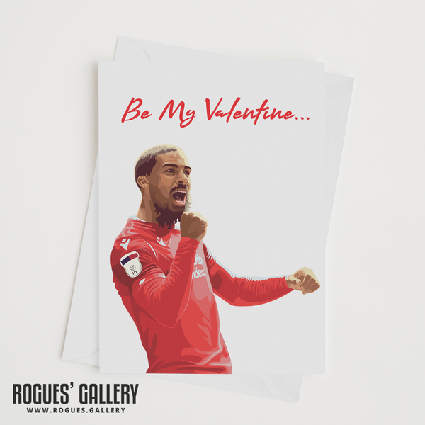 Lewis Grabban Nottingham Forest Valentine's Day card striker