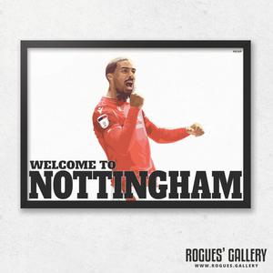 Lewis Grabban Nottingham Forest City Ground striker goals A3 print edit Welcome To Nottingham