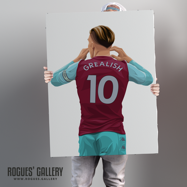 Jack Grealish Aston Villa FC AVFC midfielder UTV Villa Park A0 poster