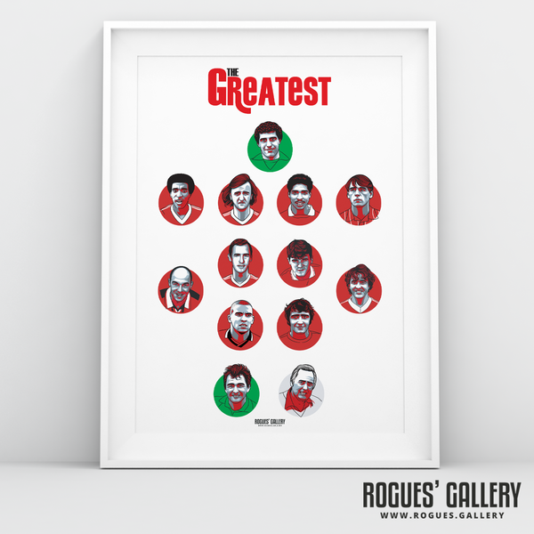 Nottingham Forest Greatest Ever Team #GetBehindTheLads A3 art print Rogues Gallery City Ground Brian Clough