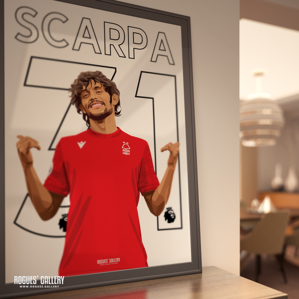 Gustavo Scarpa Nottingham Forest City Ground midfield A0 print 31