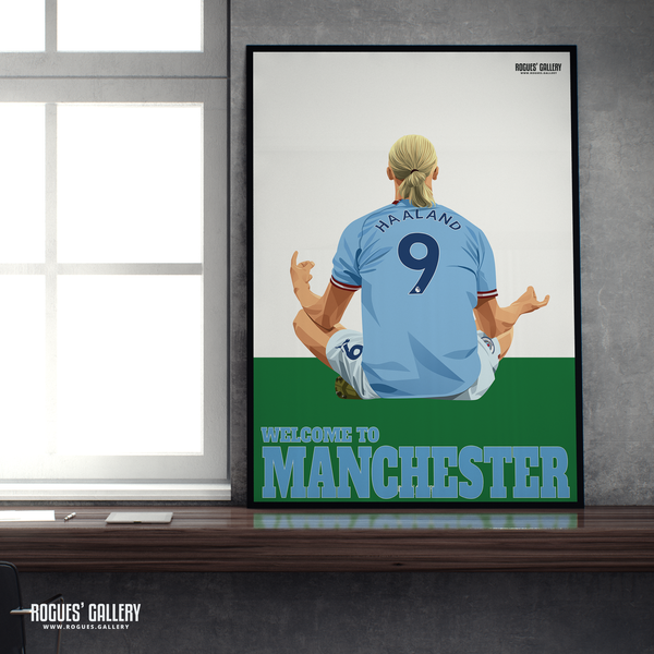 Erling Haaland Manchester City striker praying A2 print