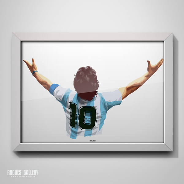 Hail Maradona A3 print Argentina 10 shirt greatest hand of God A2