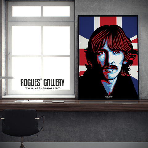 George Harrison The Beatles A0 huge large poster union jack