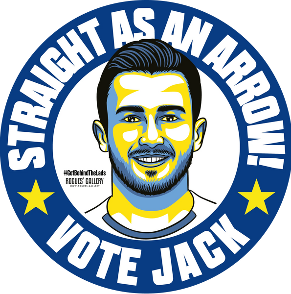 Jack Harrison Leeds United midfielder beer mats Vote #GetBehindTheLads