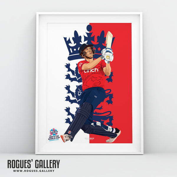 Harry Brook England cricketer T20 World Cup 2022 A3 print