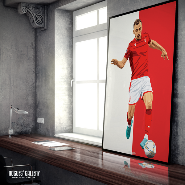 Harry Toffolo Nottingham Forest left back A1 print 