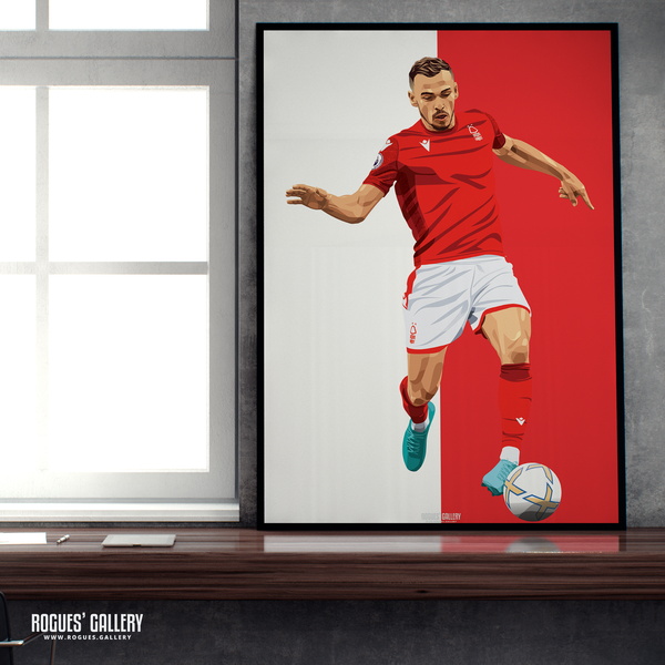 Harry Toffolo Nottingham Forest left back A2 print 