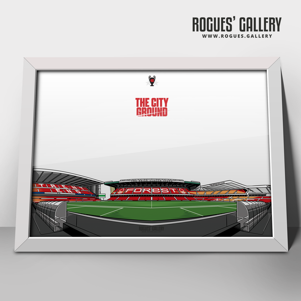 The City Ground NG2 0115 982 4450 Nottingham Forest A3 Print design