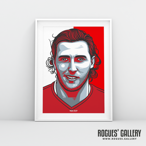 Michael Hefele centre half Nottingham Forest FC The City Ground NFFC A3 print