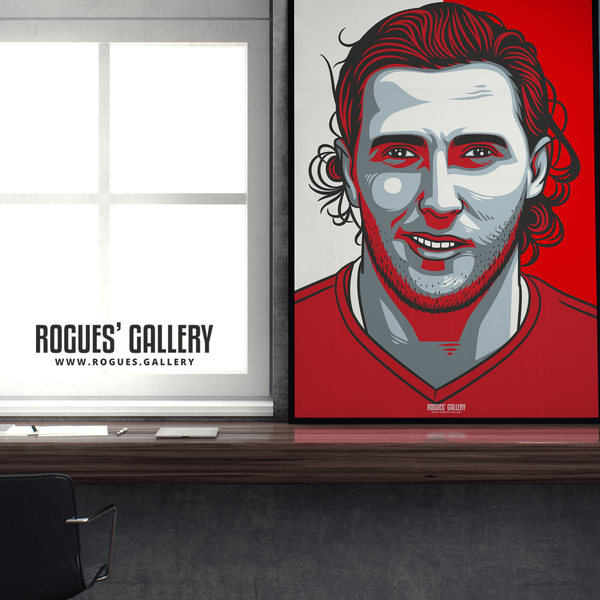 Michael Hefele centre half Nottingham Forest FC The City Ground NFFC A1 print