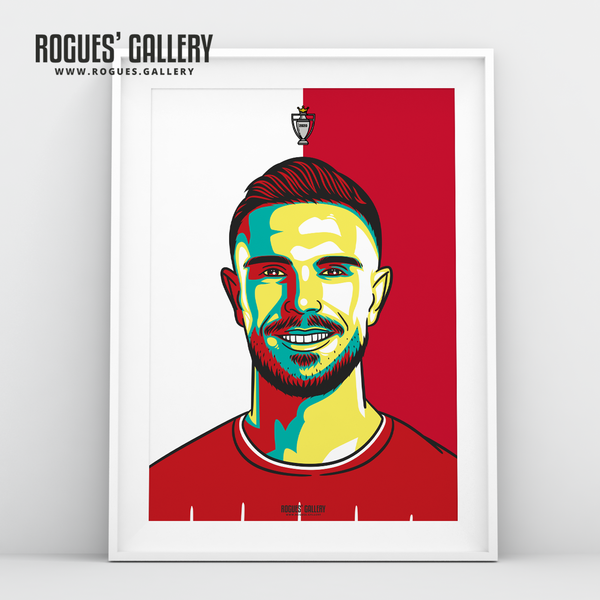 Jordan Henderson midfielder Liverpool FC Anfield Art print A3 Champions Limited Edition captain winners title