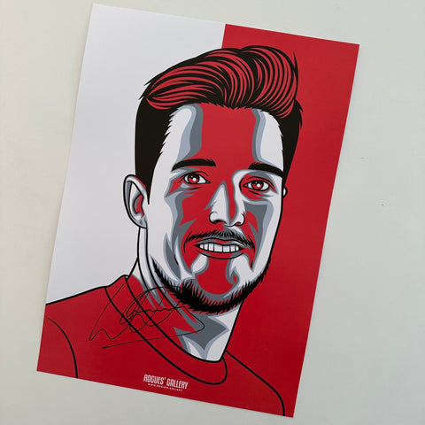 Wayne Hennessey Nottingham Forest goalkeeper portrait signed A3 print