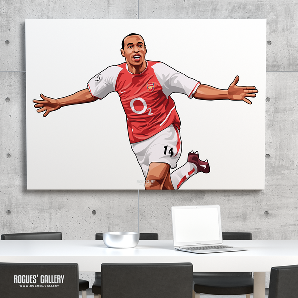 Thierry Henry Arsenal legend goal celebration A1 print large