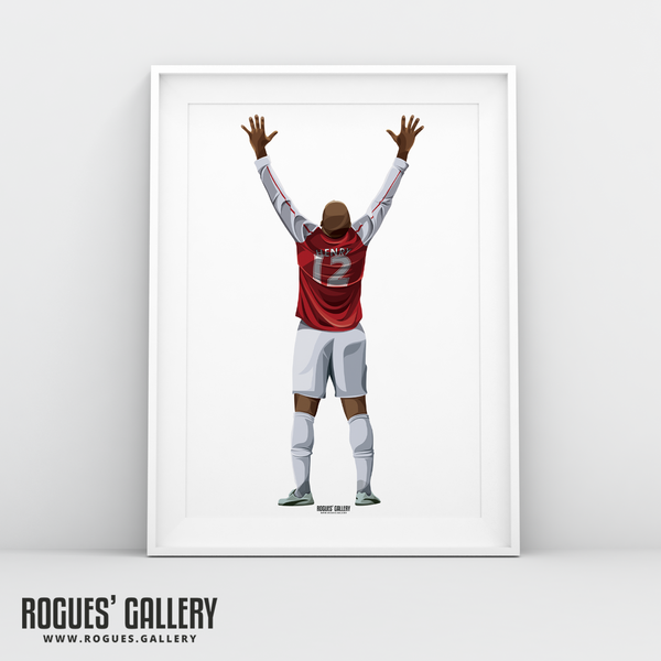 Thierry Henry Arsenal legend shirt name goal celebration A3 print