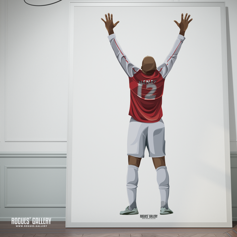 Thierry Henry Arsenal legend shirt name goal celebration huge poster French icon