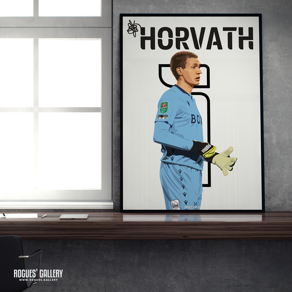 Ethan Horvath Nottingham Forest goalkeeper name number 1 A2 print 