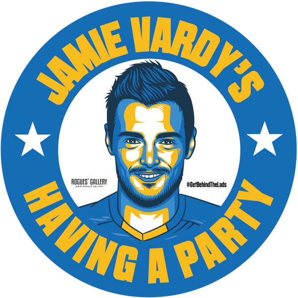 Jamie Vardy having a party LCFC Leicester city Foxes striker sticker