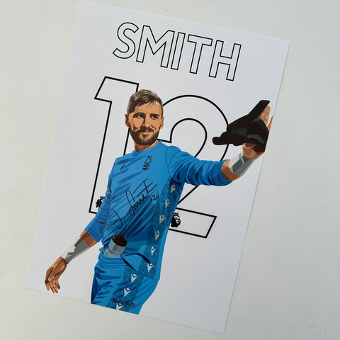 Jordan Smith Nottingham Forest signed A3 print Premier League