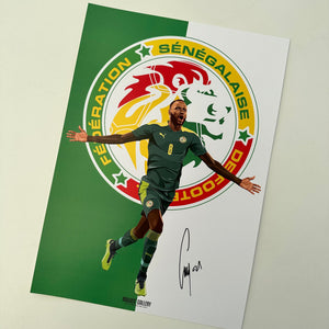 Cheikou Kouyate signed Senegal World Cup 2022 memorabilia  A3 print Nottingham Forest