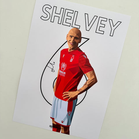 Jonjo Shelvey Nottingham Forest midfield signed A3 print