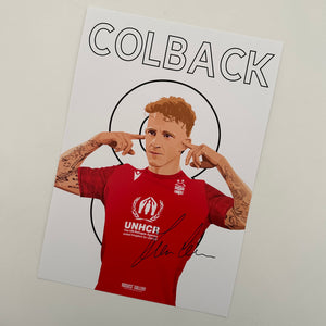 Jack Colback Nottingham Forest midfielder signed A3 print