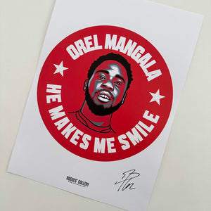 Orel Mangala Nottingham Forest smile signed A3 print #getbehindthelads