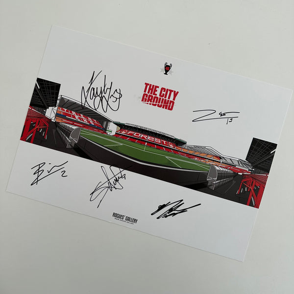 NFFC Nottingham Forest rare signed A3 print 2023