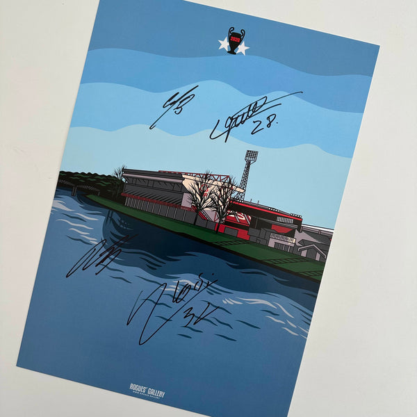 NFFC Nottingham Forest rare signed A3 print 2023 Trent End