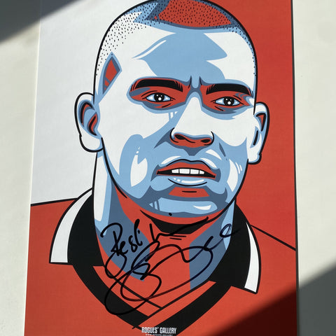 Stan Collymore Signed print Nottingham Forest A3