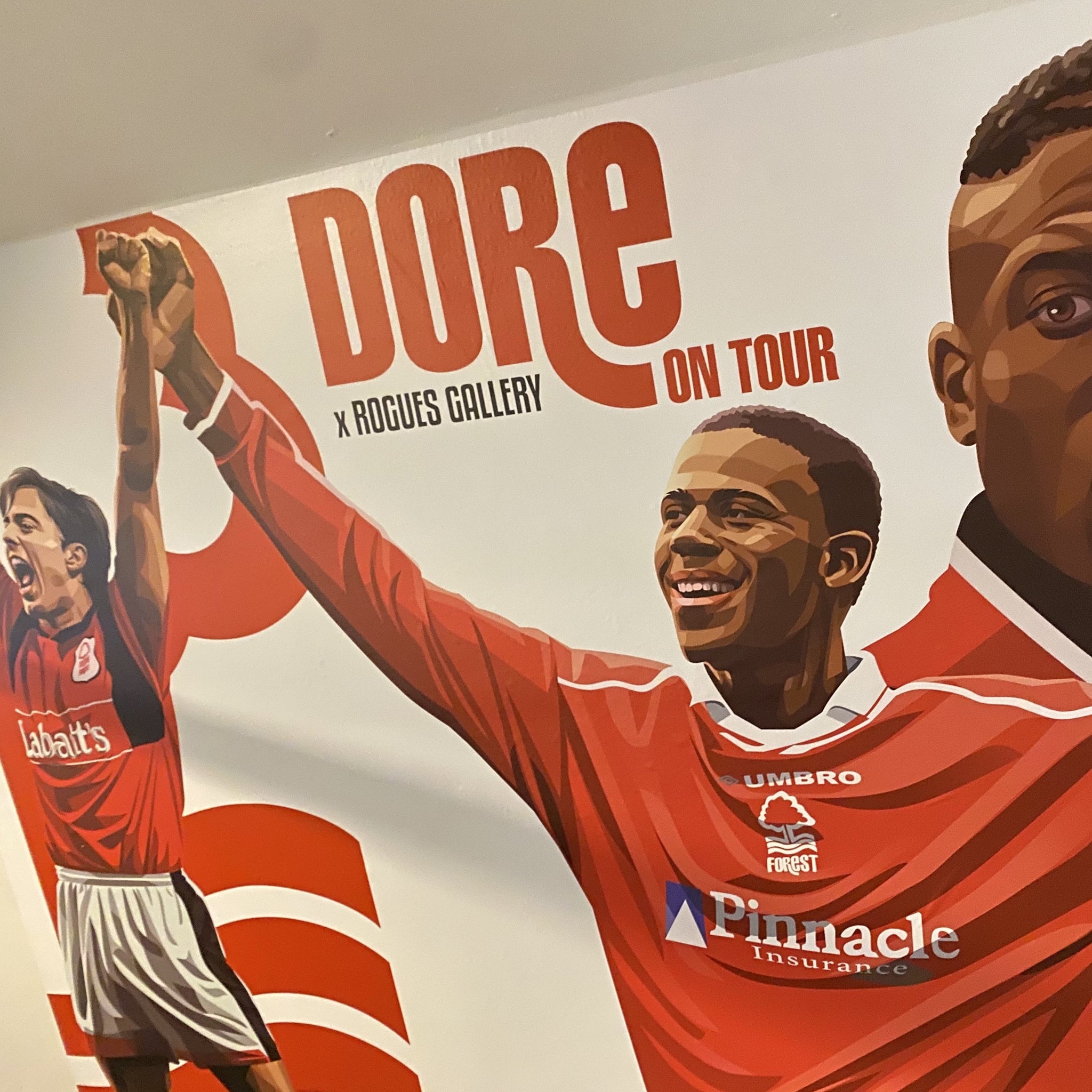 Ian Woan Bart-Williams Rogues' Gallery custom wall vinyls Dore On Tour Nottingham Forest