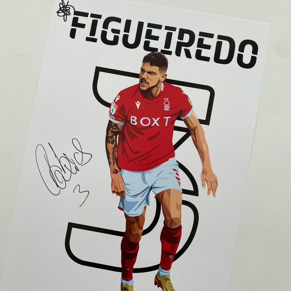 Tobias Figueiredo signed print Nottingham Forest