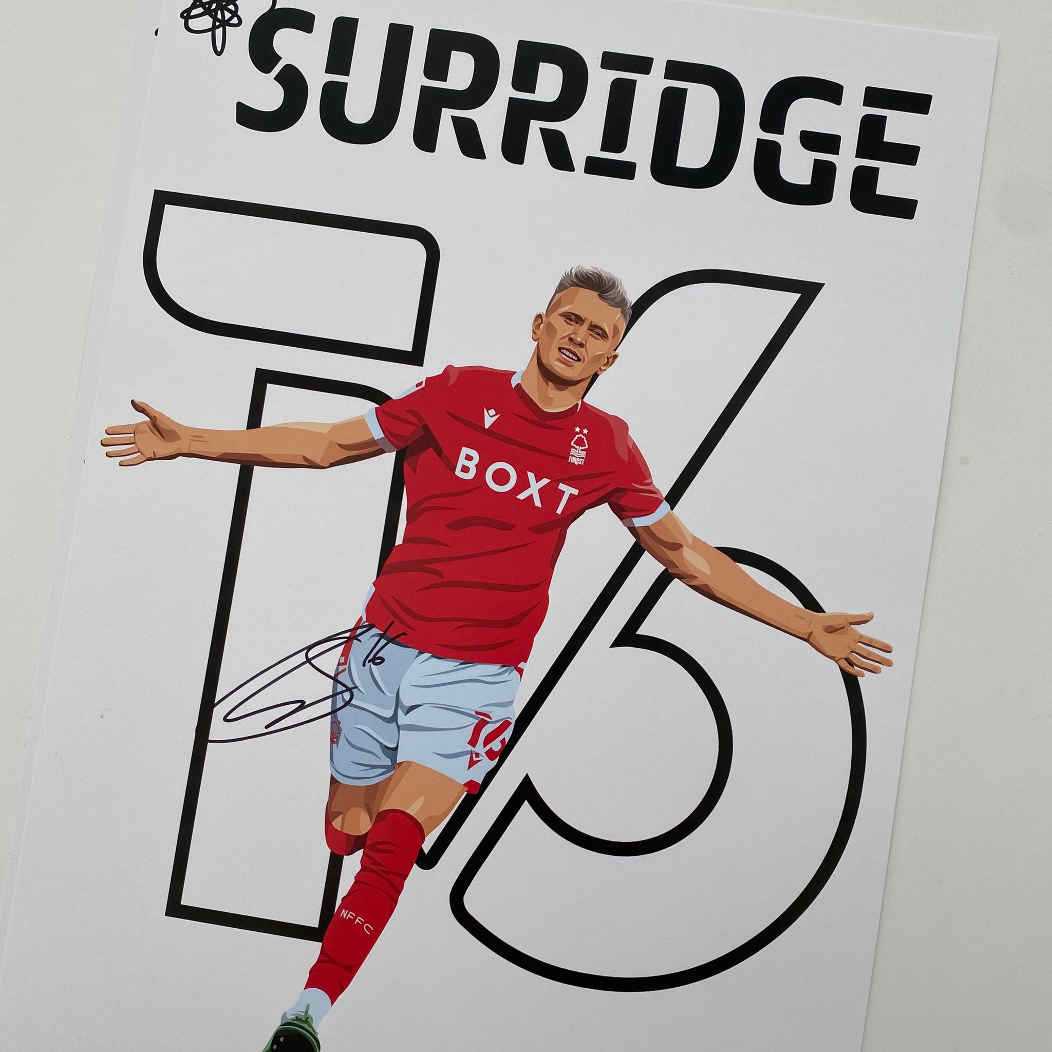 Sam Surridge signed print Nottingham Forest
