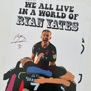 Ryan Yates signed print Nottingham Forest
