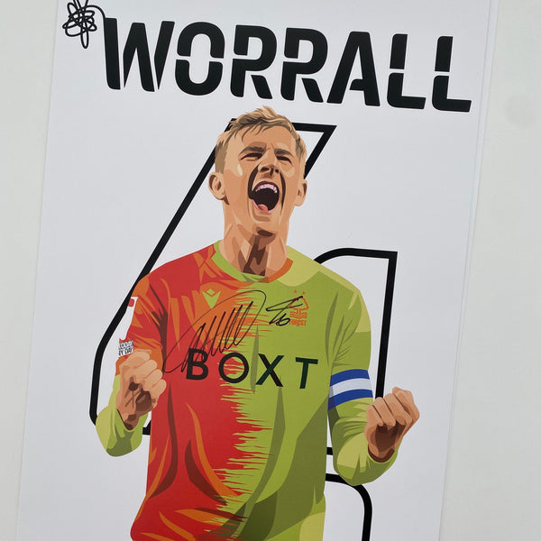 Joe Worrall signed print Nottingham Forest