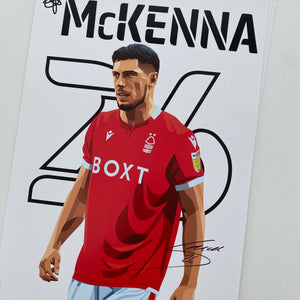 Scott McKenna signed print Nottingham Forest