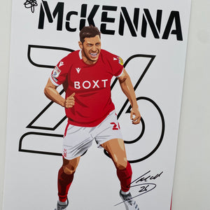 Signed Scott McKenna print Nottingham Forest centre half Scottish