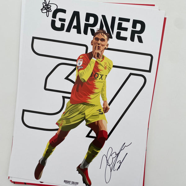 James Garner signed print Nottingham Forest