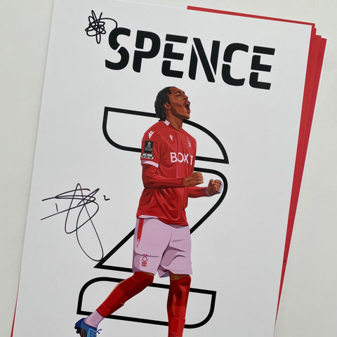 Djed Spence signed print Nottingham Forest